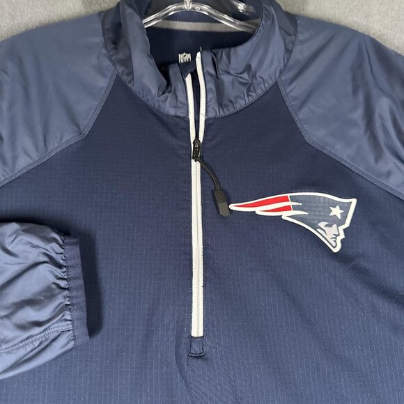 New England Patriots Jacket Mens Large Blue NFL Football Nike Dri Fit On Field - Picture 2 of 14